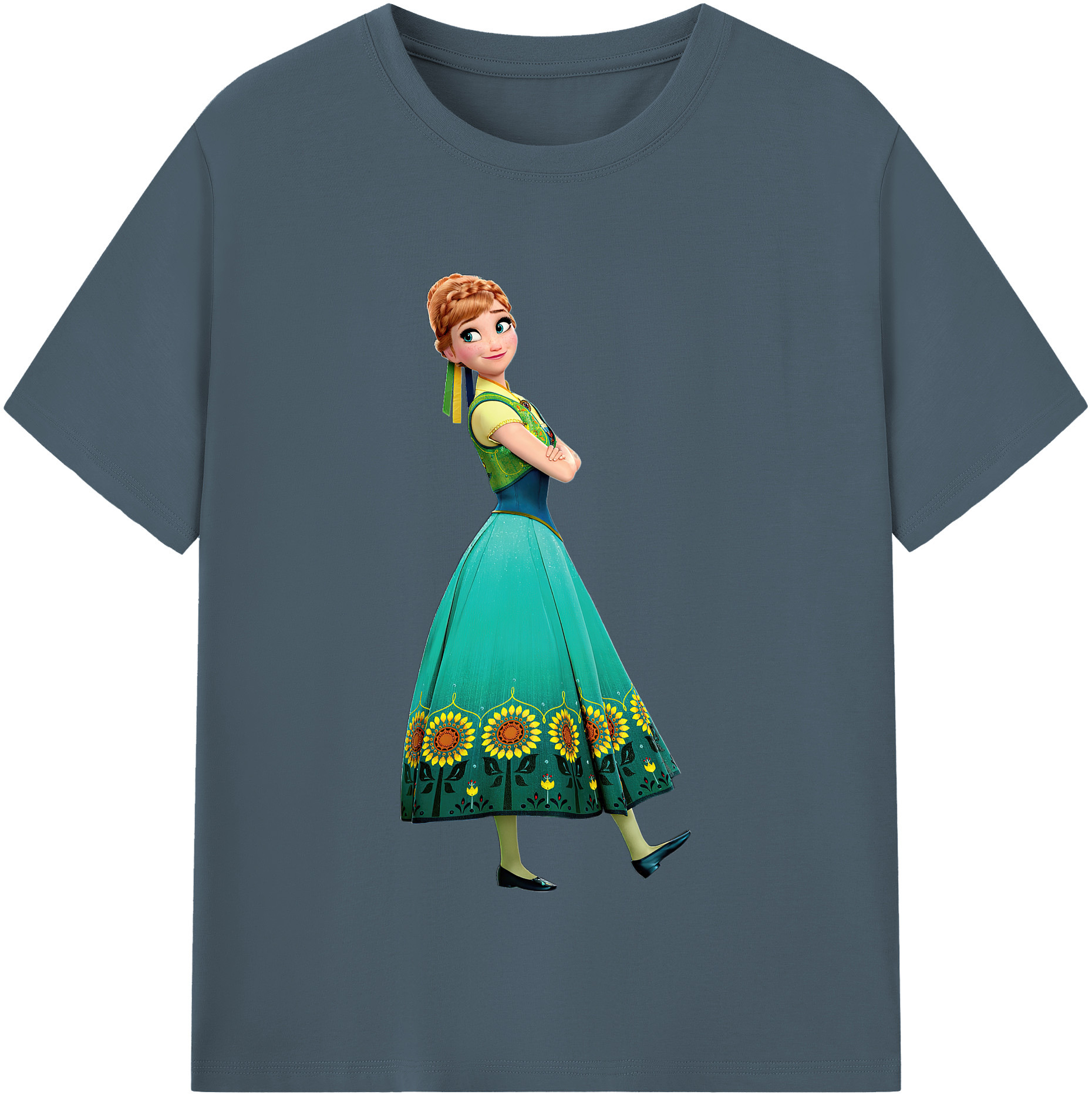 （画像用） アナと雪の女王 アンナ エルサ Frozen Anna Elsa 綿100％半袖Tシャツ（フロントプリント）